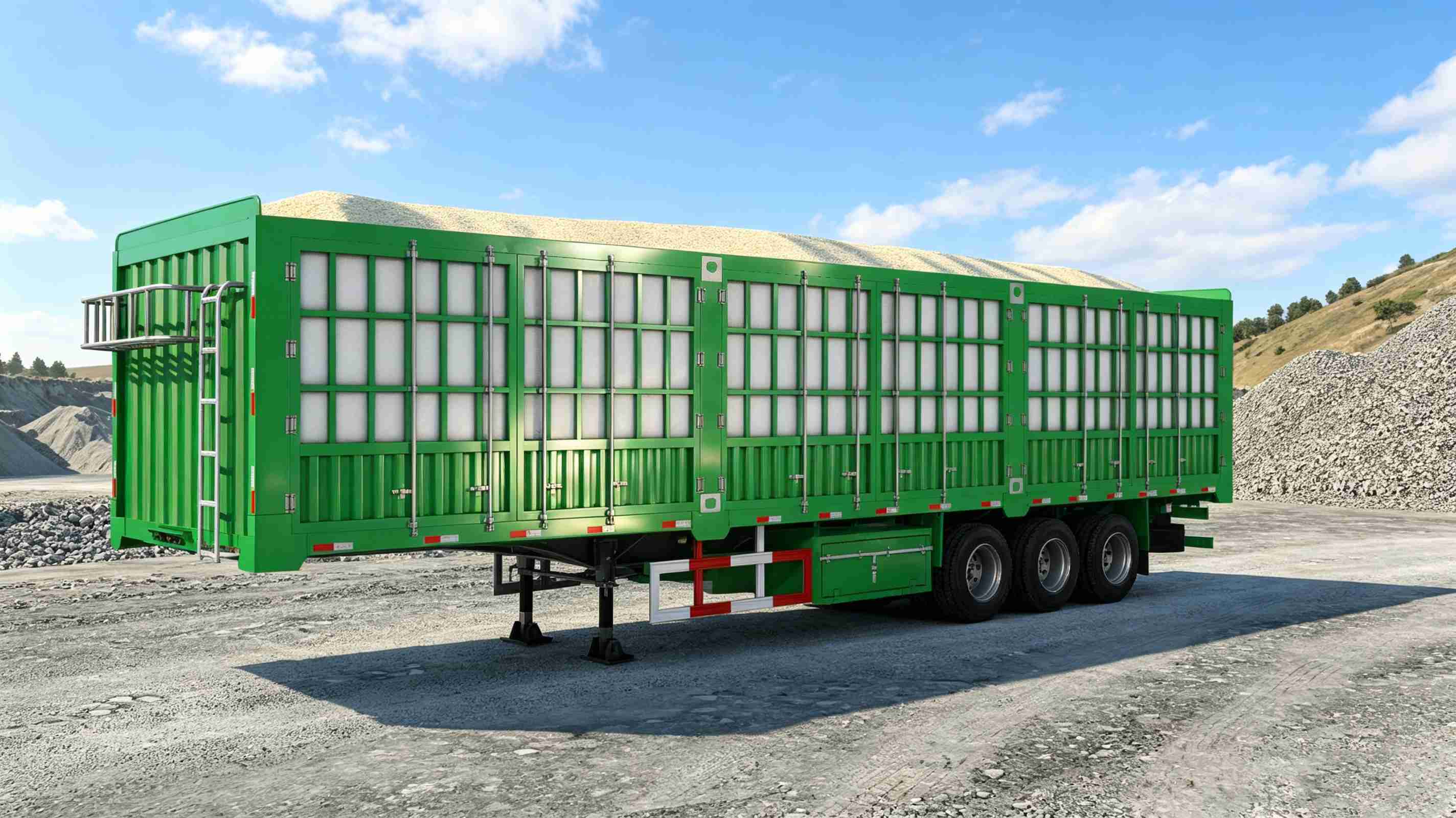 13.5米高栏拉煤半挂车